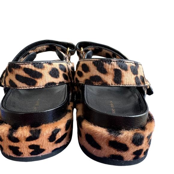 Tory Burch Kira Sport Double Strap Platform Sandal Leopard Size 8 - Picture 4 of 12